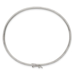 Sterling Silver Polished and Diamond-cut 4.0mm Flexible Bangle