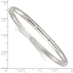 Sterling Silver Polished and Diamond-cut 4.0mm Flexible Bangle
