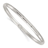 Sterling Silver Polished and Diamond-cut 4.0mm Flexible Bangle