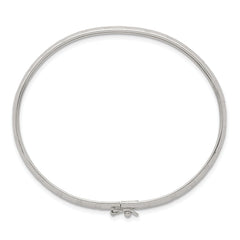 Sterling Silver Polished and Diamond-cut 6.0mm Flexible Bangle