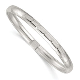 Sterling Silver Polished and Diamond-cut 6.0mm Flexible Bangle