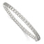 Sterling Silver Polished Beaded Design 5.00mm Hinged Bangle