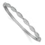 Fancy Scalloped Cubic Zirconia Bangle Bracelet in Sterling Silver, 4.2mm Hinged - Sophia Jewelers