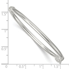 Sterling Silver Polished 3.00mm Hinged Baby Bangle