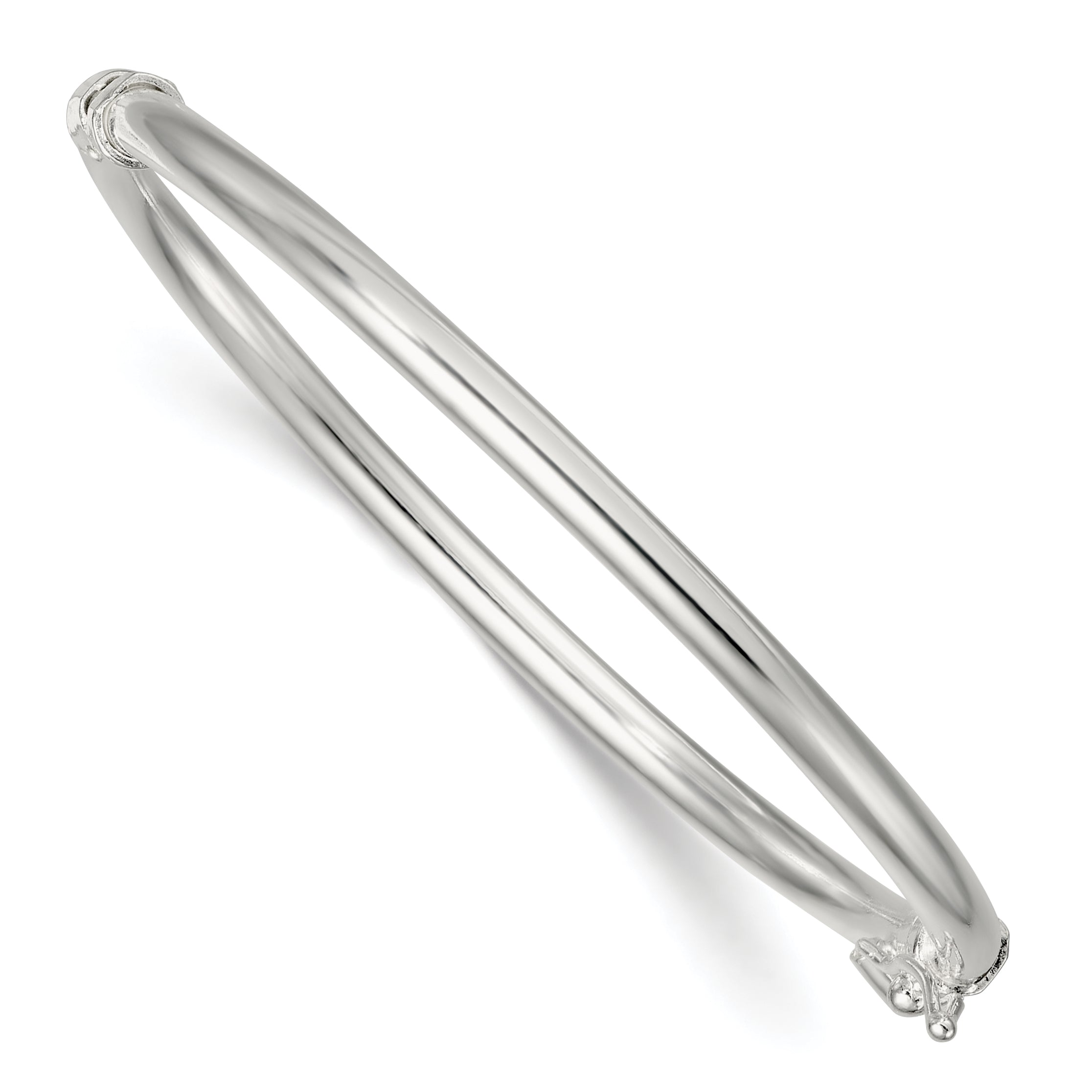 Sterling Silver Polished 3.00mm Hinged Baby Bangle