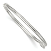 Sterling Silver Polished 3.00mm Hinged Baby Bangle