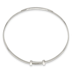 Sterling Silver Polished Claddagh Childrens Expandable Slip-on ID Bangle
