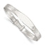 White Cubic Zirconia Baby ID Bangle Bracelet in Sterling Silver, 7.5mm Adjustable - Sophia Jewelers