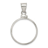 Wideband Distinguished Coin Jewelry Sterling Silver Polished and Diamond-cut 21.1 x 2.0mm $0.05 Screw Top Coin Bezel Pendant