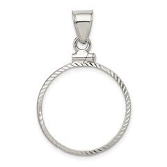 Wideband Distinguished Coin Jewelry Sterling Silver Polished and Diamond-cut 21.1 x 2.0mm $0.05 Screw Top Coin Bezel Pendant