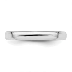 SS Rhodium-plated 3mm Bevel Edge Size 13.5 Band