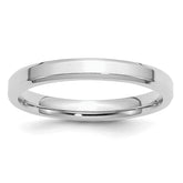 SS Rhodium-plated 3mm Bevel Edge Size 13.5 Band