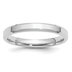 SS Rhodium-plated 3mm Bevel Edge Size 13.5 Band