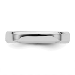SS Rhodium-plated 4mm Bevel Edge Size 9.5 Band