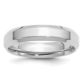 SS Rhodium-plated 5mm Bevel Edge Size 9.5 Band