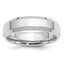 Sterling Silver Rhodium-plated 6mm Bevel Edge Size 13.5 Band