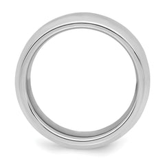 SS Rhodium-plated 7mm Bevel Edge Size 9.5 Band