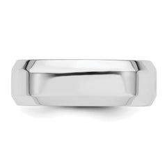 SS Rhodium-plated 7mm Bevel Edge Size 9.5 Band