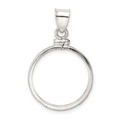 Wideband Distinguished Coin Jewelry Sterling Silver Polished 21.1 x 2.0mm $0.05 Screw Top Coin Bezel Pendant