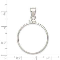 Wideband Distinguished Coin Jewelry Sterling Silver Polished 26.4 x 1.8mm Susan B. Anthony Screw Top Coin Bezel Pendant