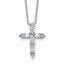Ss Lt March Blue Cubic Zirconia Birthstone Necklace in Sterling Silver, 15 Inch - Sophia Jewelers