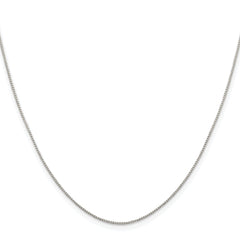 Sterling Silver Rhodium-plated .8mm 8 Sided Diamond-cut Box Chain