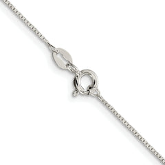 Sterling Silver Rhodium-plated .8mm 8 Sided Diamond-cut Box Chain