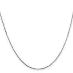Sterling Silver Rhodium-plated 1mm 8 Sided Diamond-cut Box Chain
