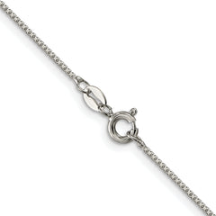 Sterling Silver Rhodium-plated 1mm 8 Sided Diamond-cut Box Chain