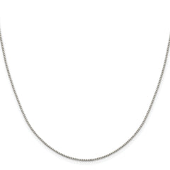 Sterling Silver Rhodium-plated 1.15mm 8 Sided Diamond-cut Box Chain