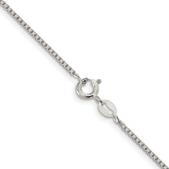 Sterling Silver Rhodium-plated 1.25mm 8 Sided Diamond-cut Box Chain