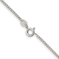 Sterling Silver Rhodium-plated 1.35mm 8 Sided Diamond-cut Box Chain