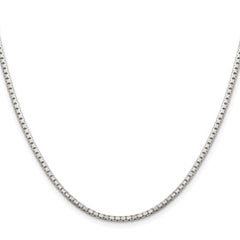 Sterling Silver Rhodium-plated 2mm 8 Sided Diamond-cut Box Chain