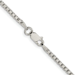 Sterling Silver Rhodium-plated 2mm 8 Sided Diamond-cut Box Chain