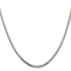Sterling Silver Rhodium-plated 2.5mm 8 Sided Diamond-cut Box Chain