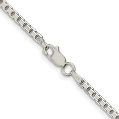 Sterling Silver Rhodium-plated 2.5mm 8 Sided Diamond-cut Box Chain