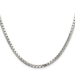 Sterling Silver Rhodium-plated 2.9mm 8 Sided Diamond-cut Box Chain