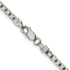 Sterling Silver Rhodium-plated 2.9mm 8 Sided Diamond-cut Box Chain