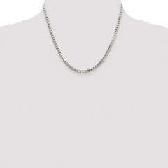 Sterling Silver Rhodium-plated 2.9mm 8 Sided Diamond-cut Box Chain