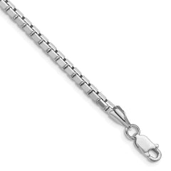 Sterling Silver Rhodium-plated 2.9mm 8 Sided Diamond-cut Box Chain