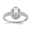 Diamond & White Topaz Ring in Sterling Silver, 7x5mm (0.01 ct. tw.), Size 5–10 - Sophia Jewelers