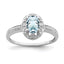 Sterling Silver Rhodium-Plated Diamond & Aquamarine Ring - Sophia Jewelers