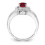 Sterling Silver Rhodium-Plated Diamond & Created Ruby Ring - Sophia Jewelers