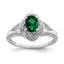 Sterling Silver Rhodium-Plated Diamond & Lab-Created Emerald Ring - Sophia Jewelers