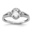 Sterling Silver Rhodium-plated White Topaz & Diam. Ring