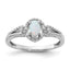 Sterling Silver Rhodium-plated Created Opal & Diam. Ring