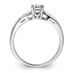 Sterling Silver Rhodium-plated White Topaz Ring
