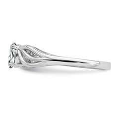 Sterling Silver Rhodium-plated White Topaz Ring
