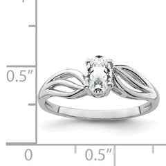 Sterling Silver Rhodium-plated White Topaz Ring