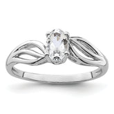 Sterling Silver Rhodium-plated White Topaz Ring